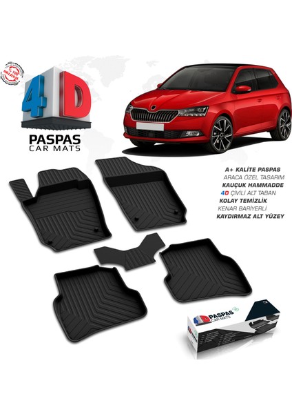 Skoda Fabia 4d Havuzlu Paspas 2018-2021 A+Kalite