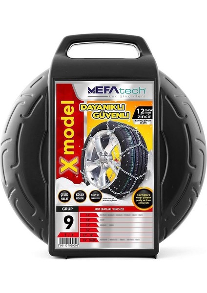 Mefatech x Model Oto Araba Anti Patinaj Takmatik Kar Zinciri 12MM No:9