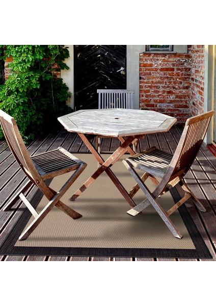 Halıca S-9716 Jüt Sisal Bej Siyah Dekoratif Halı modelleri