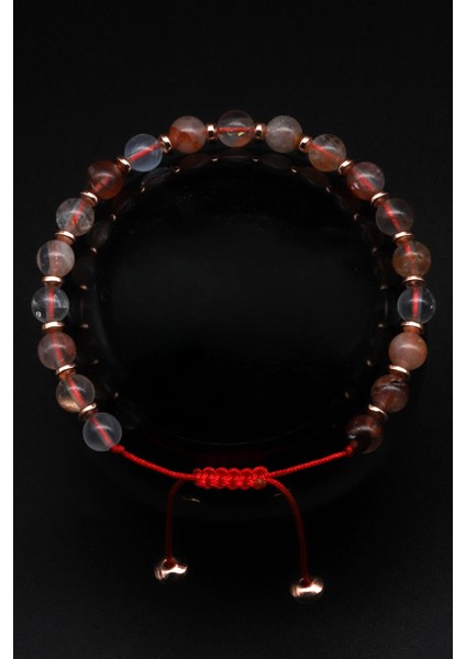 Hemato Kuvars Doğal Taş Makrome Örme Bileklik