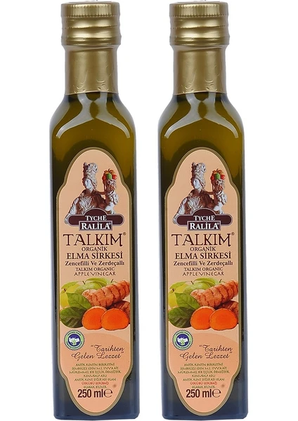 Talkım Zencefilli ve Zerdeçallı Organik Elma Sirkesi 250 ml x 2 Adet