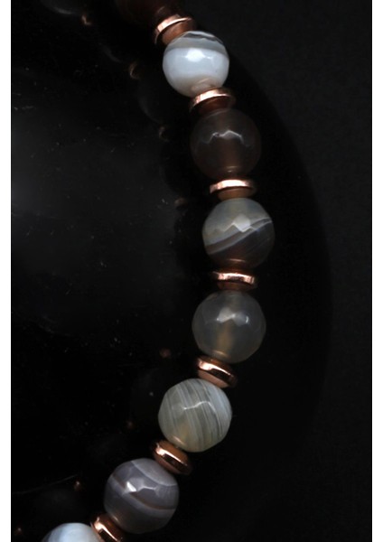 Botswana Akik Doğal Taş Makrome Örme Bileklik Fasetli Kesim fiyatları