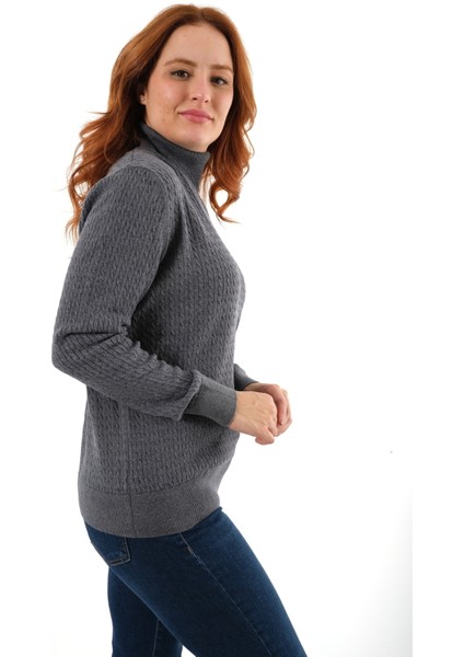 Kadın Ink %100 Organik Pamuk Balıkçı Yaka Saç Örgülü Triko Kazak Örme Bluz TRIST-6156 fiyatları