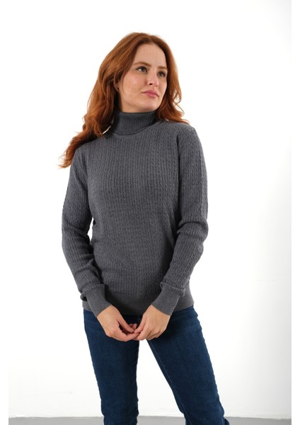 Kadın Ink %100 Organik Pamuk Balıkçı Yaka Saç Örgülü Triko Kazak Örme Bluz TRIST-6156 indirimleri