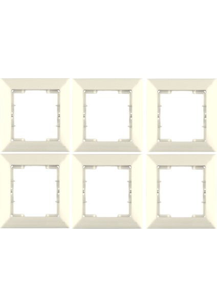 Candela Tekli Çerçeve Krem 6 Adet