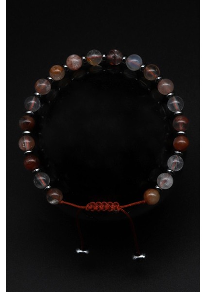 Ay Taşı Doğal Taş Makrome Örme Bileklik