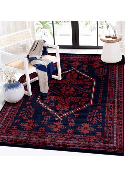 Kadife Velvet Siena Yağcıbedir Dekoratif Yıkanabilir Kaymaz Taban Kilim