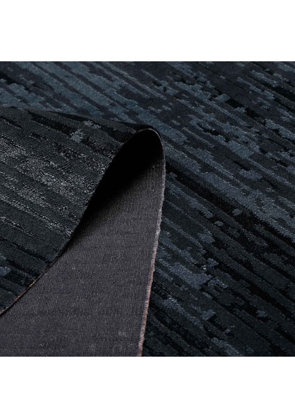 Kadife Vintage 3320 Lacivert Dekoratif Yıkanabilir Kaymaz Taban Kilim