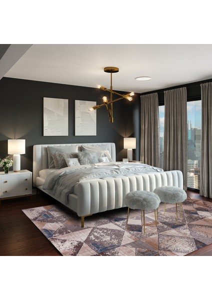 Klasik 30371 Geometrik Desenli Akrilik Halı fiyatları