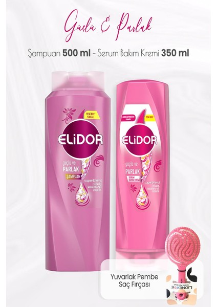Superblend Güçlü Ve Parlak Şampuan 500 Ml, Serum Bakım Kremi 350 Ml Ve Saç Fırçası Pembe