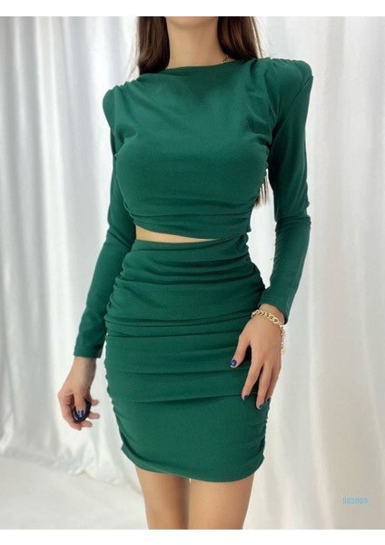 Vatka Detay Bel Dekolte Mini Elbise 582003