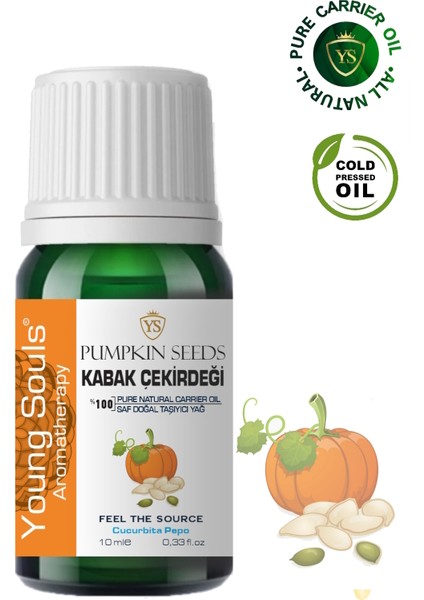 Aromatherapy Pumpkin Seed Carrier Oil Kabak Çekirdeği Bitkisel Taşıyıcı Yağ 10 ml