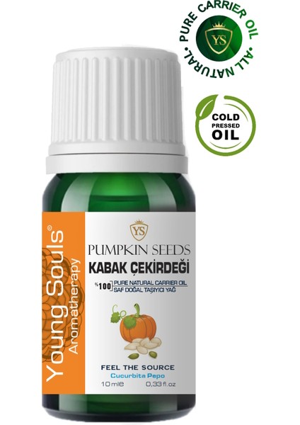 Aromatherapy Pumpkin Seed Carrier Oil Kabak Çekirdeği Bitkisel Taşıyıcı Yağ 10 ml