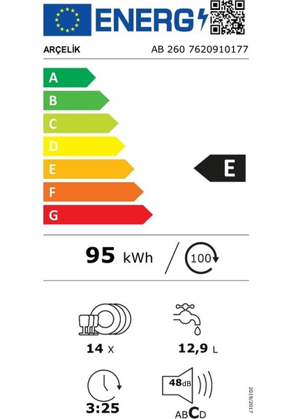 Ab 260 Tam Ankastre Bulaşık Makinesi