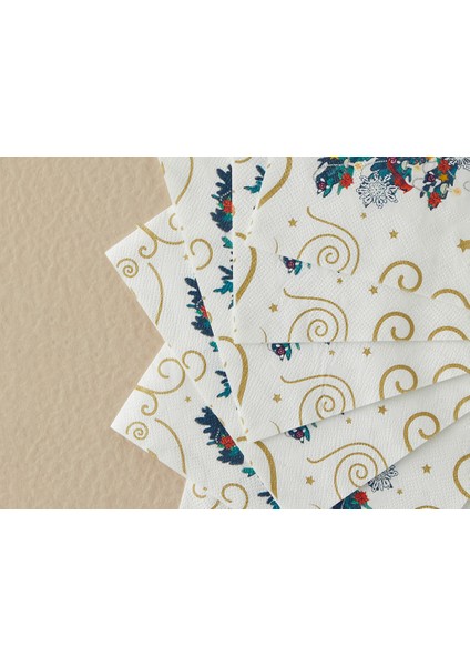 Yılbaşı Festive Tree Kağıt 20'li Kağıt Peçete 33X33 cm Beyaz fiyatları