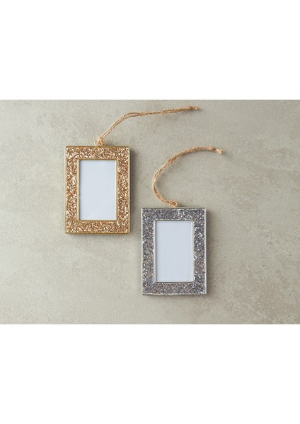 Yılbaşı Glitter Çerçeveli Yılbaşı Ağaç Süsü 7,5X10 cm Silver fırsatları