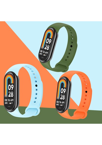 Kordon, Xiaomi Mi Band 8 ile Uyumlu Silikon Yumuşak Kayış