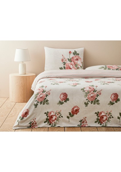 Rose Bouquet Kolay Ütülenir Tek Kişilik Nevresim Takımı 160X220 cm Pembe