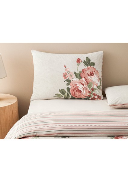 Rose Bouquet Kolay Ütülenir Tek Kişilik Nevresim Takımı 160X220 cm Pembe