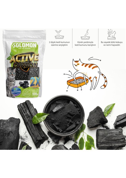 Active Carbon Kedi Kumu Koku Giderici 500 gr