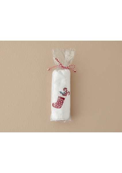 Yılbaşı Gift Socks Pamuklu Nakışlı El Havlusu Ekru fiyatları