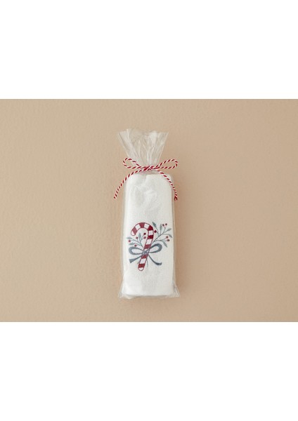 Yılbaşı Candy Stick Pamuklu Nakışlı El Havlusu 30X50 cm Ekru fiyatları