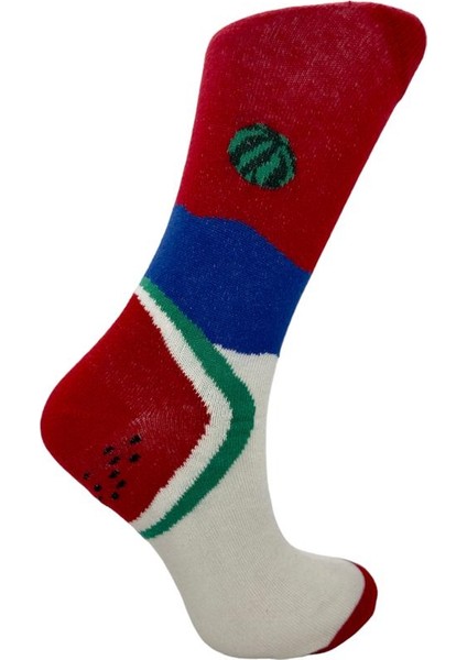 Dört Çift Unisex Meyve Desenli Renkli Kolej Çorap 38 - 42 Numara ile Uyumludur.