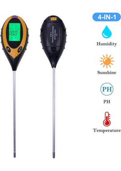 Dijital Toprak Ph Ölçer Nem Monitörü Sıcaklık Güneş Işığı Test Cihazı Bahçe Bitkileri Için Blacklight LCD Ekran ile Tarım (Yurt Dışından) fiyatları