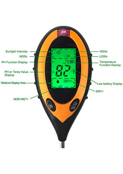Dijital Toprak Ph Ölçer Nem Monitörü Sıcaklık Güneş Işığı Test Cihazı Bahçe Bitkileri Için Blacklight LCD Ekran ile Tarım (Yurt Dışından) fırsatları