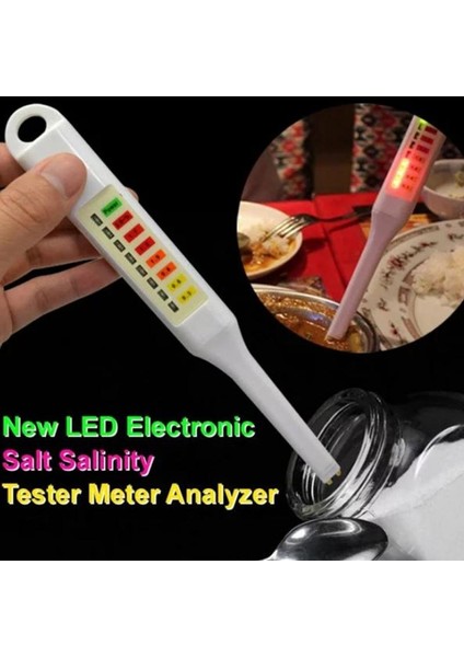 Abs El Konsantrasyon Ölçer Beyaz Taşınabilir Ölçü Elektronik Gıda Tuzu LED Tuzluluk Test Cihazı Analizi Kolay Kullanım (Yurt Dışından)
