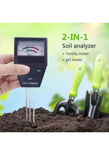 Bahçe Çiçekleri Bitkileri Aracı Için 3 Problu 2'si 1 Arada Toprak Ph Test Cihazı Verimli Verimli Metre Analizörü (Yurt Dışından)
