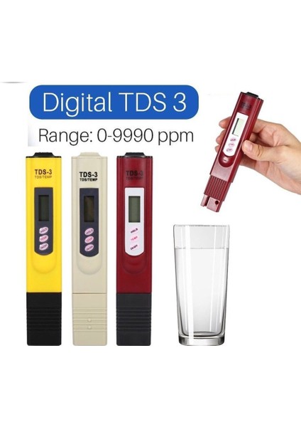 Sıcak 1 Adet Dijital LCD Su Kalitesi Test Kalemi Saflık Filtresi Tds Metre Cihazı 0-9990 Ppm Sıcaklık Taşınabilir (Yurt Dışından) fiyatları