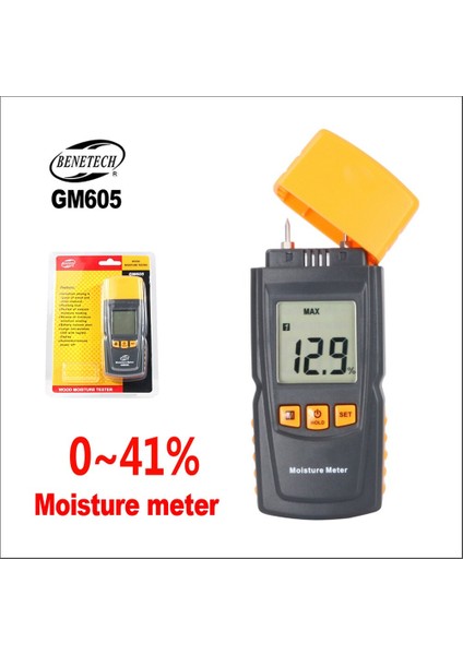 Benetech Dijital Ahşap Nem Ölçer Nem Ölçüm Cihazı Test Cihazı Arkadan Aydınlatmasız GM605 Higrometre Ahşap Nem Ölçerler (Yurt Dışından)