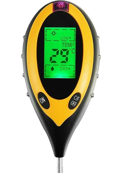 In 1 Dijital Ph Ölçer Ph Test Cihazı Toprak Su Nemi Test Ölçer Kiti Sıcaklık Güneş Işığı Test Cihazı Bahçe Çiftliği Tohumlama (Yurt Dışından)