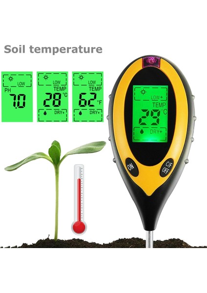 In 1 Dijital Ph Ölçer Ph Test Cihazı Toprak Su Nemi Test Ölçer Kiti Sıcaklık Güneş Işığı Test Cihazı Bahçe Çiftliği Tohumlama (Yurt Dışından) fiyatları