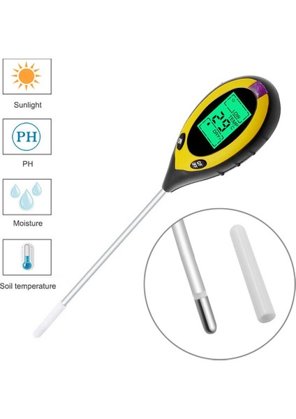 In 1 Dijital Ph Ölçer Ph Test Cihazı Toprak Su Nemi Test Ölçer Kiti Sıcaklık Güneş Işığı Test Cihazı Bahçe Çiftliği Tohumlama (Yurt Dışından) modelleri