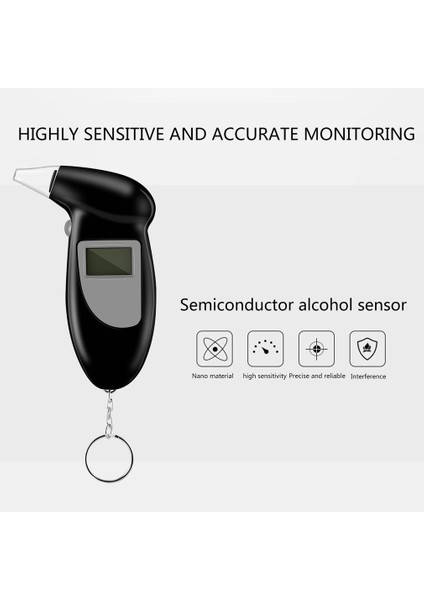 Dijital Nefes Test Cihazı Breathalyzer Analiz Cihazı Test Anahtarlık Breathalizer Breathalyser Cihazı LCD Ekran (Yurt Dışından) fırsatları