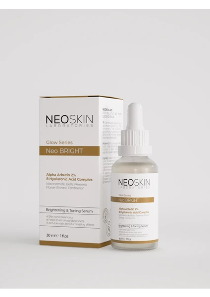 Neo Bright - Leke Karşıtı, Cilt Tonu Eşitleyici, Aydınlatıcı Premium Serum (Arbutin %2 + Hyaluronic Acid + Niacinamide)