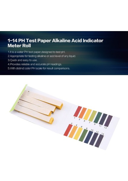 1-14 Ph Test Kağıdı Alkali Asit Göstergesi Metre Rulo Su Idrar Tükürük Toprak Turnusol Doğru Test Ölçüm Havuzu Satışı (Yurt Dışından) fiyatları