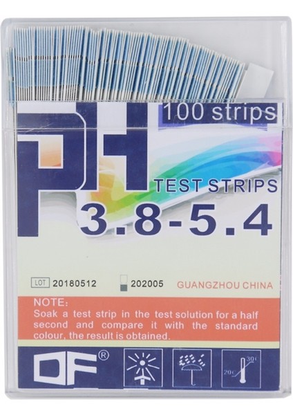 100 Şerit Kutulu Hassas Ph Test Şeritleri Kısa Menzilli 3.8-5.4 Gösterge Kağıdı Test Cihazı, Renk Kartelası ile 40% Indirim (Yurt Dışından)