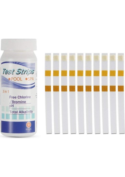 In 1 Yüzme Havuzu Spa Su Test Şeritleri Ph Klor Alkali Asit Ph Asit Testi Brom Kağıt Alkali Sertlik Klor Aracı B3M6 (Yurt Dışından)