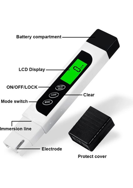 Su Kalitesi Test Kalemi Tds Su Sayacı Içme Suyu Tds Tester Kalem Arkadan Aydınlatmalı Su Saflığı Sıcaklık Kontrolü (Yurt Dışından)