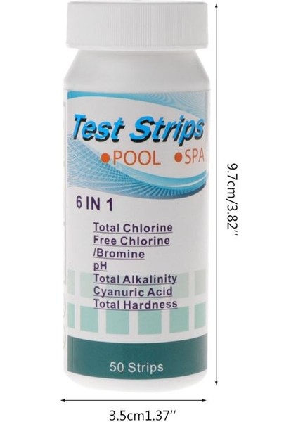 50 Şerit/kutu 6in1 Su Kalitesi Test Şeritleri Gölet Test Kağıdı Klor Ph Alkalinite Su Sertlik Ölçer Yüzme Havuzu (Yurt Dışından) modelleri
