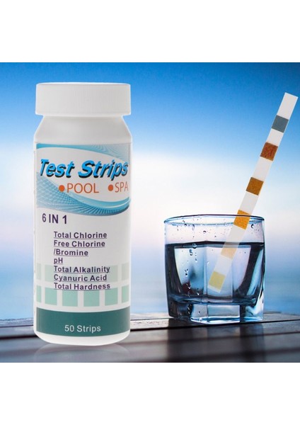 50 Şerit/kutu 6in1 Su Kalitesi Test Şeritleri Gölet Test Kağıdı Klor Ph Alkalinite Su Sertlik Ölçer Yüzme Havuzu (Yurt Dışından) fırsatları