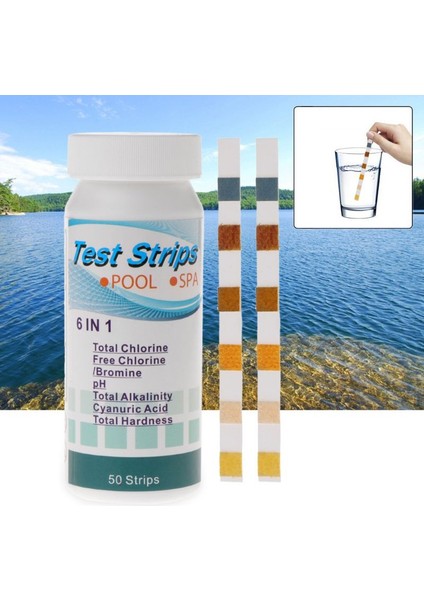 50 Şerit/kutu 6in1 Su Kalitesi Test Şeritleri Gölet Test Kağıdı Klor Ph Alkalinite Su Sertlik Ölçer Yüzme Havuzu (Yurt Dışından) indirimleri