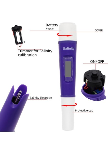 Dijital Tuzluluk Ölçer Tuz Ölçer Test Cihazı Salinometer Akvaryum Tuzlu Test Cihazları Deniz Tuzluluk Havuzu Test Salinometer 30% Kapalı (Yurt Dışından)