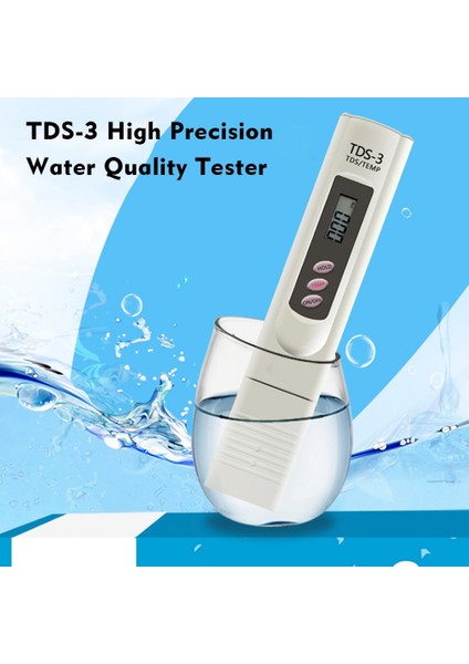Su Kalitesi Test Cihazı Taşınabilir Tds Kalem Test Cihazı Yüksek Hassasiyetli Dijital LCD Tds Metre, Elektroliz Cihazı Test Cihazı Su Arıtma Test Kalemi (Yurt Dışından)