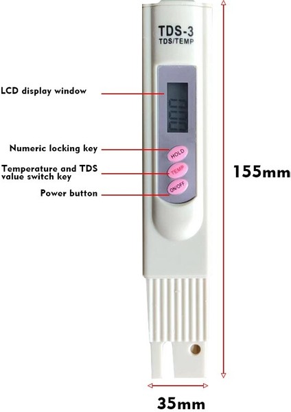 Su Kalitesi Test Cihazı Taşınabilir Tds Kalem Test Cihazı Yüksek Hassasiyetli Dijital LCD Tds Metre, Elektroliz Cihazı Test Cihazı Su Arıtma Test Kalemi (Yurt Dışından) modelleri