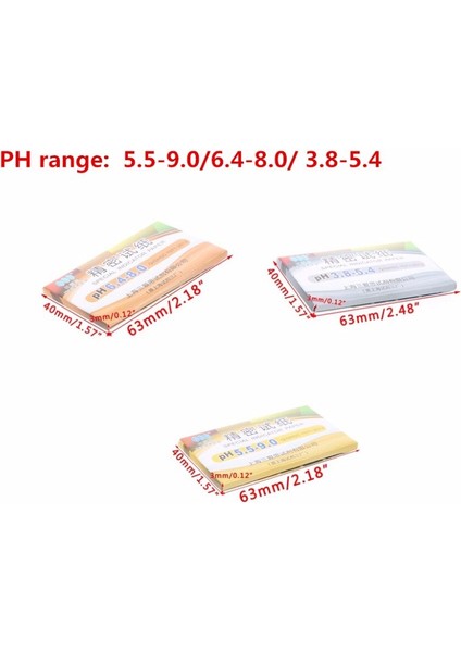 80 Şerit Ph Aralığı 5.5-9.0/ 6.4-8.0/3.8-5.4ph Alkali Test Göstergesi Kağıt Su Turnusol Test Kiti (Yurt Dışından)