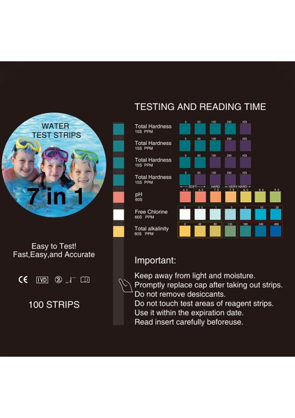 50 Adet Akvaryum 7 In 1 Ph Test Şeritleri Alkali Test Su Kalitesi Asit Seviyeleri Sıvı Ölçüm Kağıdı Yüzme Havuzu Balık Tankı (Yurt Dışından) fırsatları